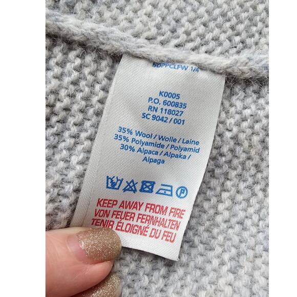 Boden Alpaca Wool Blend Open Front Knit Cardigan Sweater Women Size S Pale Blue - Picture 5 of 5